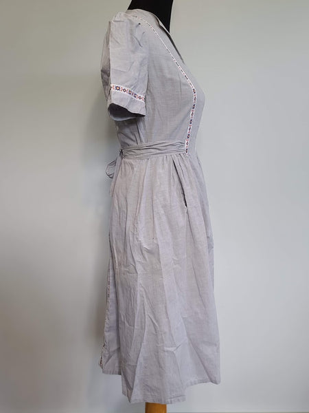 Gray Dress with Embroidered Ribbon <br> (B-37" W-28" H-42")