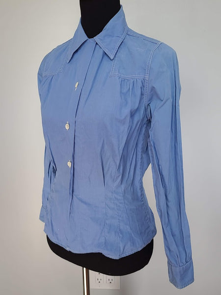 WAVES Reserve Blue Blouse (as-is) <br> (B-34" W-29")