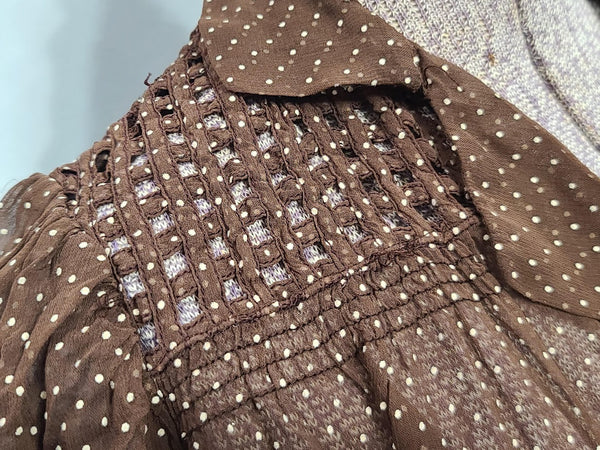 Brown Polka Dot Dress <br> (B-38" W-27" H-33")