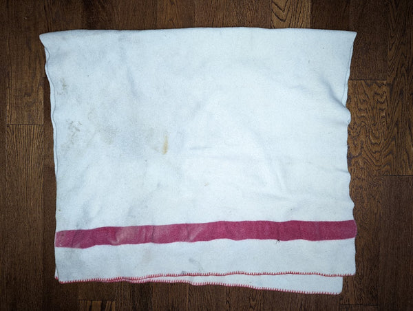 Original Pre War German Army Blanket 2 Red Stripe