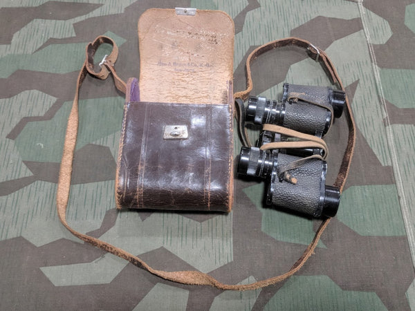 WWII German ALBA Augsburg 8x25 Binoculars Vet Bring Back