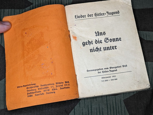 Hitler Jugend HJ Song Book Hand Written Extra Song 1935