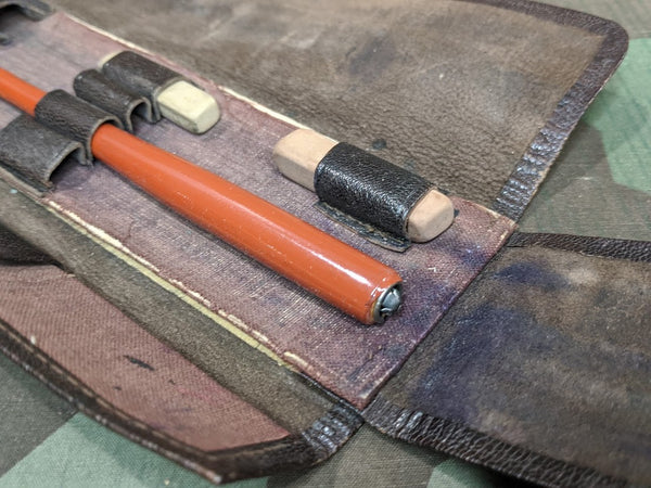 AS-IS Leather Pen/Pencil Case with Dip Pen