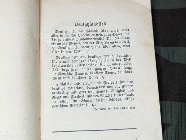 Hitler Jugend HJ Song Book Hand Written Extra Song 1935