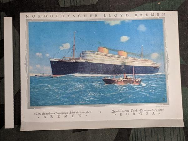 Bremen 1932 Cruise Ship Salt and Pepper Shakers and Menu