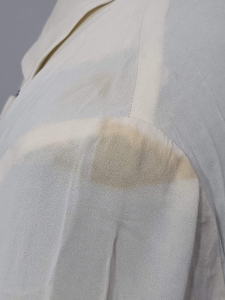 White Dress with Blue Accents <br> (B-39" W-28" H-38")