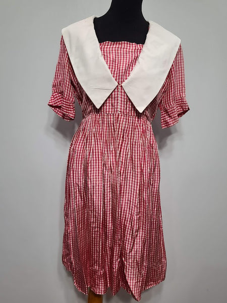 Red and White Checkered Dress (as-is) <br> (B-37" W-29" H-42")