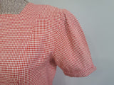 German Red and White Gingham Dress <br> (B-34" W-26" H-36")