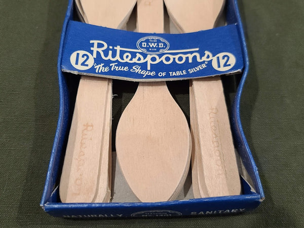 1940s Wooden Picnic Spoons
