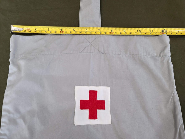 Red Cross Gray Purse / Knitting Bag