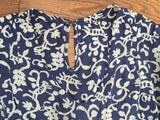 Blue and White Animal Novelty Print Dress <br> (B-47" W-37" H-44")