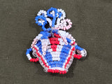 Beaded V Flower Basket Pin
