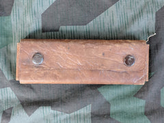 Brown Leather Pencil Case with Snap Closure
