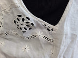 White Sleeveless Eyelet Blouse from Germany <br> (B-37" W-34.5")