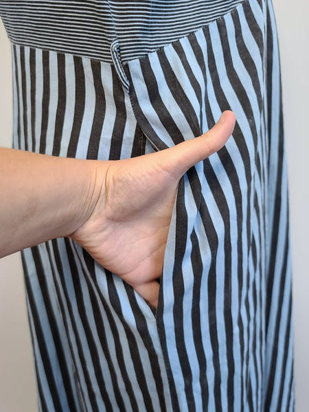 Blue Striped Dress <br> (B-44" W-38" H-48")