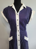 Blue Polka Dot Dress with Ties <br> (B-43" W-36" B-43")