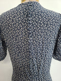 German Lightweight Blue Dress with White Print <br> (B-35" W-28" H-33")