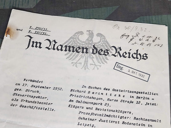 1932 German Court Documents