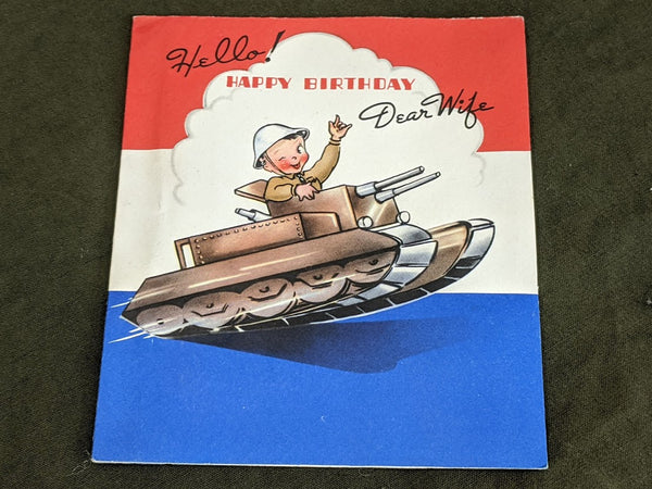 WWII US Patriotic Birthday Card for Wife
