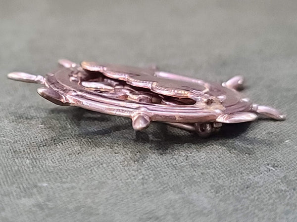 Engravable Heart Ships Wheel Pins (Set of 2)