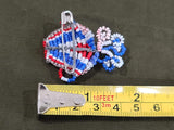 Beaded V Flower Basket Pin