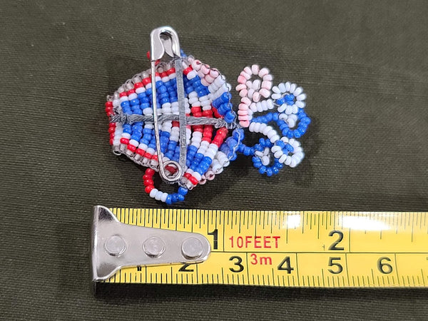 Beaded V Flower Basket Pin