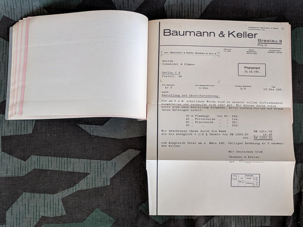 Seiden-Großhandlung Receipt Book 1937