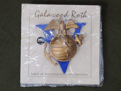 Marines V for Victory Pin on Original Card