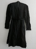 German Black Rayon Dress with White Stitching <br> (B-34" W-28" H-37.5")