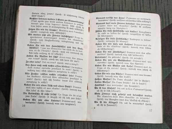 German-French Interpreter Book für Soldaten