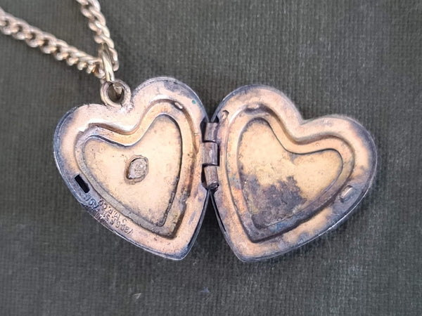 Red, White and Blue Heart Locket Engraved