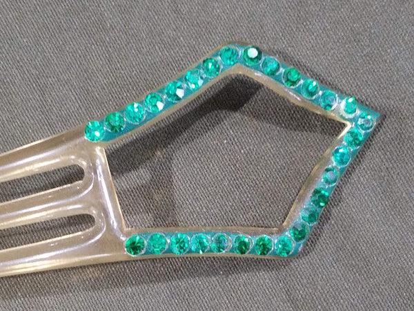 Celluloid Rhinestone Hair Comb