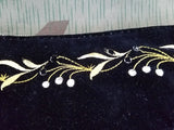 Black Velvet Clutch Purse with DRP Zipper