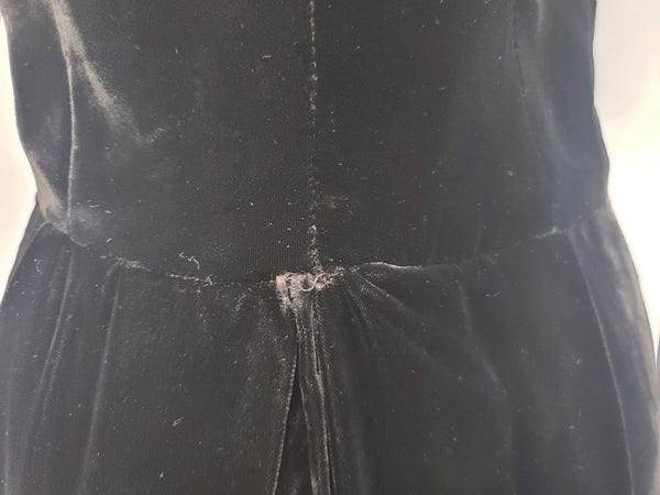 German Black Velvet Dress with Apron <br> (B-34" W-27" H-35")