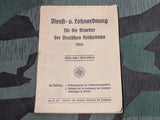 WWII German Dienst u. Lohnordnung Deustchen Reichsbahn Book 1938