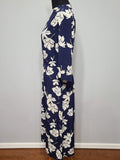 Navy Blue with White Flowers Dress (as-is) <br> (B-39" W-29" H-41")