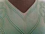 Green Rayon Bead Dress with Fading (B-45" W-34" H-43")