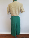 Tan and Green Dress <br> (B-40" W-28.5" H-40")
