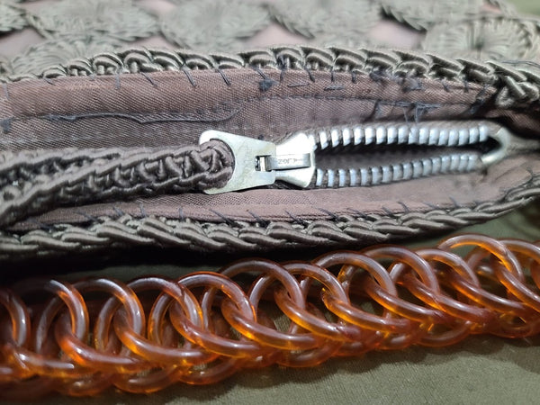 Large Brown Crocheted Corde Handbag