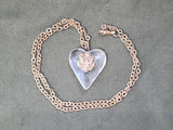 Clear Heart Necklace with Army Eagle