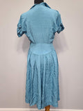 Blue Dress with Flower Buttons <br> (B-38" W-27" H-48")