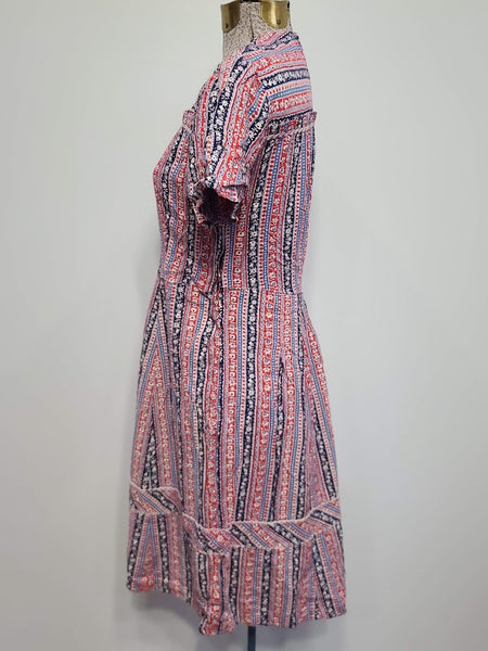 German Stripe Print Dress <br> (B-34.5" W-28" H-37")