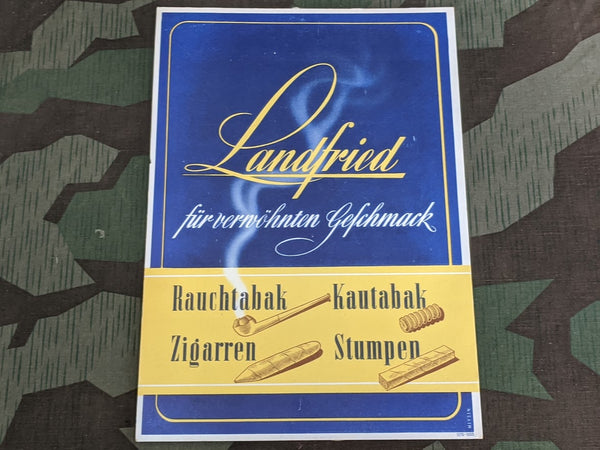 WWII German Landfried Tobacco Advertisement Sign