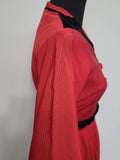 Red Dress with Black Trim and Belt <br> (B-35" W-26" H-full)