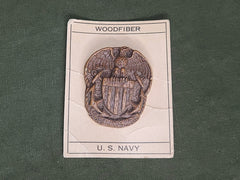 Wooden US Navy Pin on Card