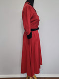 Red Dress with Black Trim and Belt <br> (B-35" W-26" H-full)