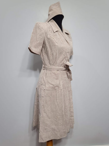 ANC Seersucker Hospital Dress and Cap <br> (B-36" W-28" H-38")
