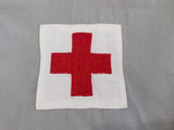 Red Cross Gray Purse / Knitting Bag