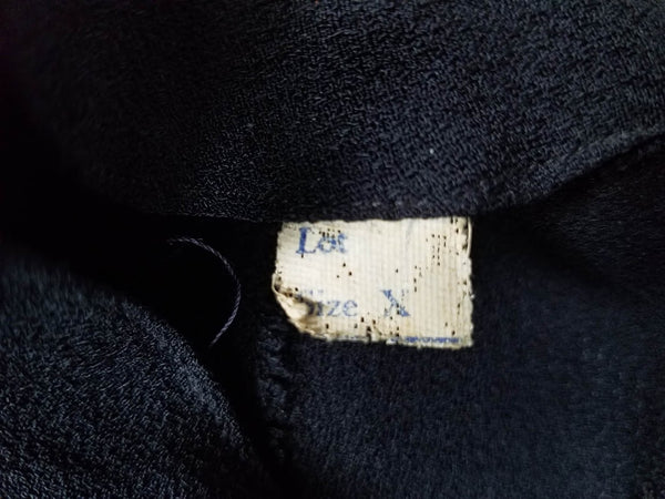 Black Rayon Dress with Army Eagle Button <br> (B-33" W-24" H-33")