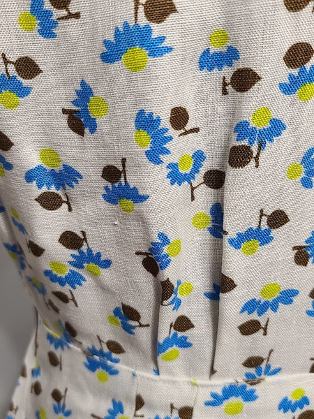 White Dress with Flower Print <br> (B-41" W-32" H-43")
